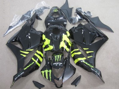 Best 2009-2012 Honda CBR600RR Motorcycle Fairings - Glossy Black Yellow Monster UK
