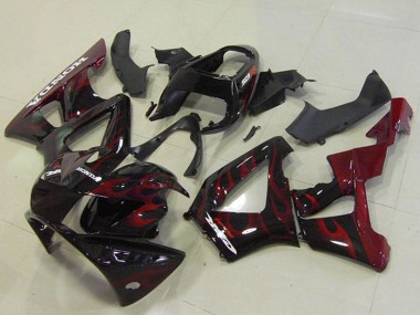 Best 2000-2001 Honda CBR900RR 929 Motorcycle Fairings - Glossy Black Red Flame UK