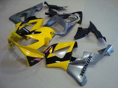 Best 2000-2001 Honda CBR900RR 929 Motorcycle Fairings - Yellow Silver Glossy Black UK