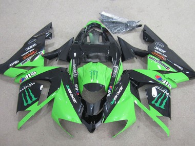 Best 2004-2005 Kawasaki ZX10R Motorcycle Fairings - Black Green Monster UK