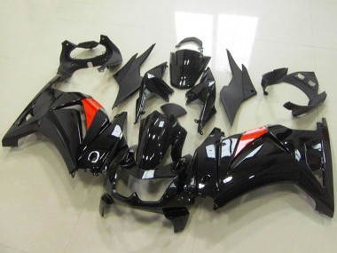 Best 2008-2012 Kawasaki ZX250R Motorcycle Fairings - Glossy Black Red UK