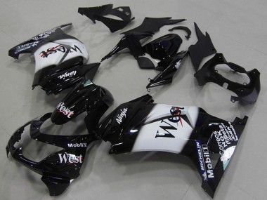Best 2008-2012 Kawasaki ZX250R Motorcycle Fairings - Glossy Black White West UK