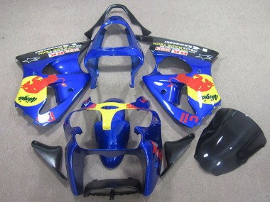 Best 2000-2002 Kawasaki ZX6R Motorcycle Fairings - Blue Yellow Red Bull UK