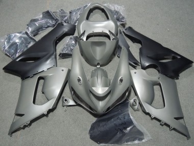 Best 2005-2006 Kawasaki ZX6R Motorcycle Fairings - Grey Matte Black UK