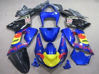 Best 2005-2006 Kawasaki ZX6R Motorcycle Fairings - Blue Yellow Black Red Bull UK