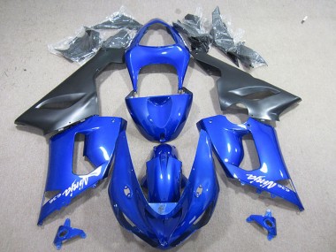 Best 2005-2006 Kawasaki ZX6R Motorcycle Fairing - Blue Matte Black UK