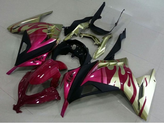 2013-2018 Kawasaki ZX300R Motorcycle Fairings - Gold Pink Red Black UK