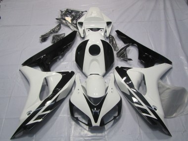 Best 2006-2007 Honda CBR1000RR Motorcycle Fairings - White Glossy Black OEM Style No Decals UK