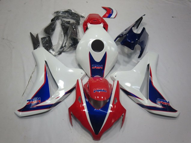 2008-2011 Honda CBR1000RR Motorcycle Fairings - White Red Blue HRC Style UK