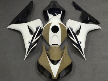 Best 2006-2007 Honda CBR1000RR Motorcycle Fairings - White Tan Glossy Black UK