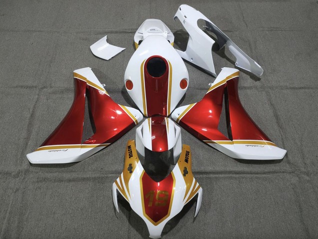 2008-2011 Honda CBR1000RR Motorcycle Fairings - White Red Gold UK