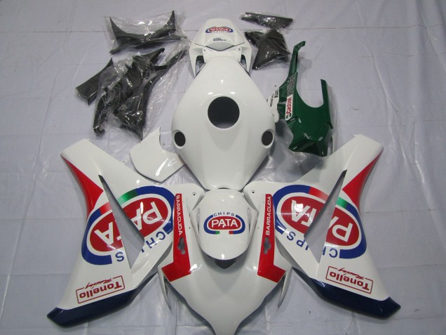 2008-2011 Honda CBR1000RR Motorcycle Fairings - White Red Blue Pata Castrol Tonello UK
