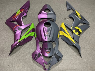 Best 2007-2008 Honda CBR600RR Motorcycle Fairings - Grey Purple Bat Man vs Joker Matte UK