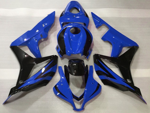 2007-2008 Honda CBR600RR Motorcycle Fairings - Blue Glossy Black OEM Style UK
