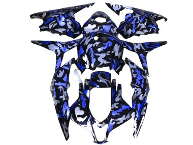 Best 2009-2012 Honda CBR600RR Motorcycle Fairings - Blue White Camouflage UK