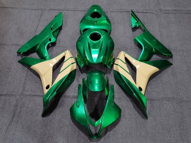 Best 2007-2008 Honda CBR600RR Motorcycle Fairings - Emerald Green Tan UK