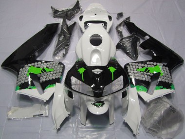 Best 2005-2006 Honda CBR600RR Motorcycle Fairings - White Green Black Splatter UK