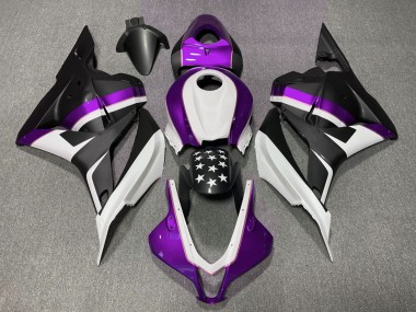 Best 2009-2012 Honda CBR600RR Motorcycle Fairings - White Purple Matte Black Star UK