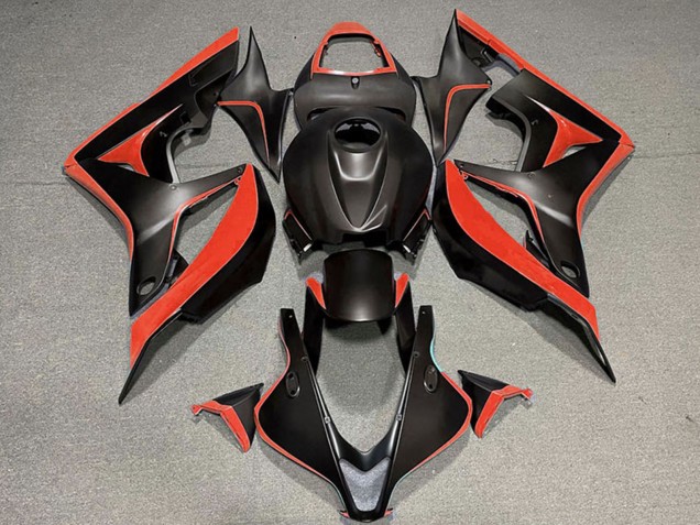 2007-2008 Honda CBR600RR Motorcycle Fairing - Red Matte Black UK