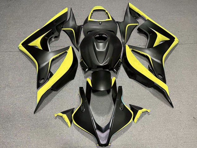 2007-2008 Honda CBR600RR Motorcycle Fairings - Yellow Matte Black UK