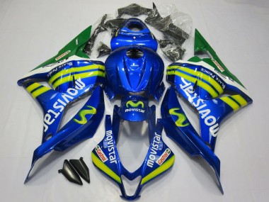 Best 2009-2012 Honda CBR600RR Motorcycle Fairings - Blue Green MoviStar UK