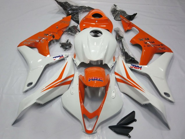 2007-2008 Honda CBR600RR Motorcycle Fairings - White Orange HRC UK