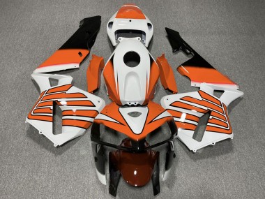Best 2005-2006 Honda CBR600RR Motorcycle Fairings - White Orange Wings UK