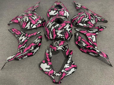 Best 2009-2012 Honda CBR600RR Motorcycle Fairings - Pink Silver Camouflage UK