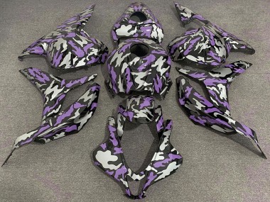 Best 2009-2012 Honda CBR600RR Motorcycle Fairings - Purple Silver Camouflage UK