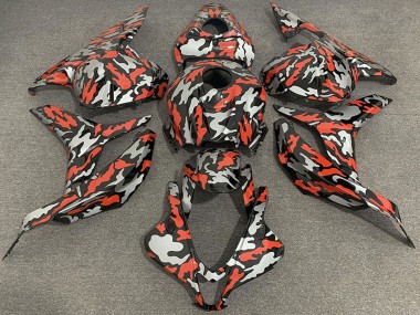 Best 2009-2012 Honda CBR600RR Motorcycle Fairings - Red Grey Camouflage UK