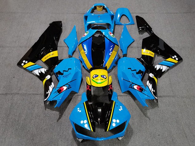 2013-2023 Honda CBR600RR Motorcycle Fairings - Blue Yellow Glossy Black Shark UK