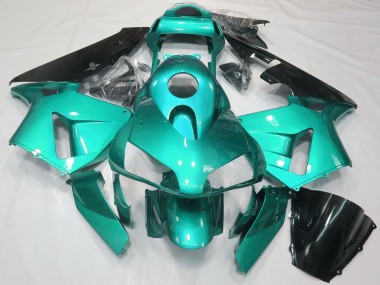 Best 2003-2004 Honda CBR600RR Motorcycle Fairings - Teal Blue Glossy Black UK