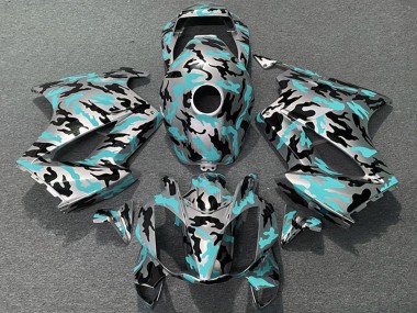 Best 2002-2013 Honda VFR 800 Motorcycle Fairings - Teal Camouflage UK