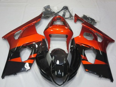 Best 2003-2004 Suzuki GSXR 1000 Motorcycle Fairings - Burnt Orange Glossy Black UK