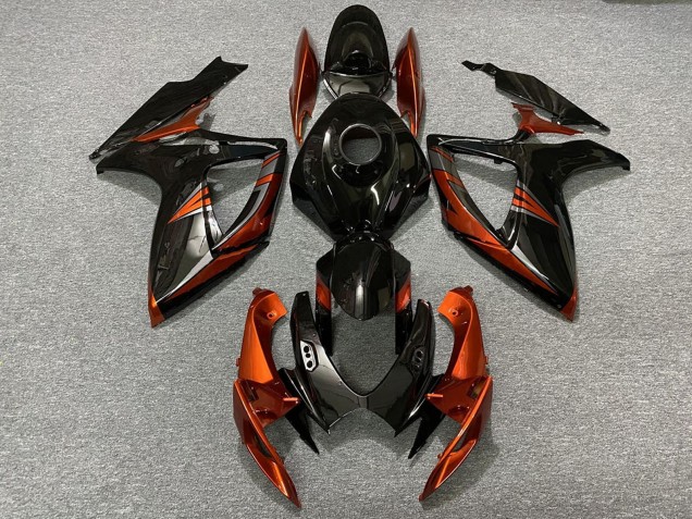 2006-2007 Suzuki GSXR 600 / GSXR 750 Motorcycle Fairings - Glossy Black Orange UK