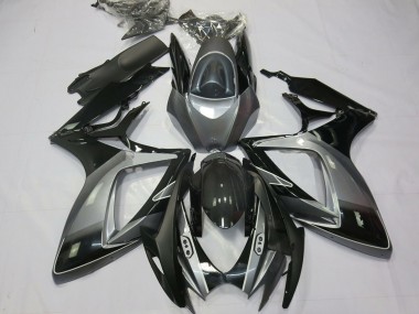 Best 2006-2007 Suzuki GSXR 600 / GSXR 750 Motorcycle Fairings - Grey Glossy Black Stripe UK