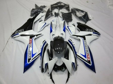 Best 2011-2024 Suzuki GSXR 600 / GSXR 750 Motorcycle Fairings - White Blue Glossy Black Alstare UK