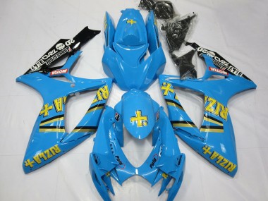 Best 2006-2007 Suzuki GSXR 600 / GSXR 750 Motorcycle Fairings - Light Blue Black Yellow Rizla UK