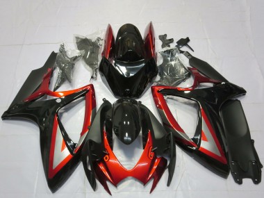 Best 2006-2007 Suzuki GSXR 600 / GSXR 750 Motorcycle Fairings - Glossy Black Red Silver UK