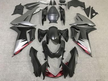 Best 2011-2024 Suzuki GSXR 600 / GSXR 750 Motorcycle Fairings - Grey Silver Glossy Black UK