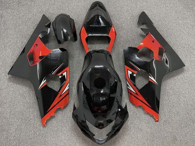 Best 2004-2005 Suzuki GSXR 600 / GSXR 750 Motorcycle Fairings - Glossy Black Red UK
