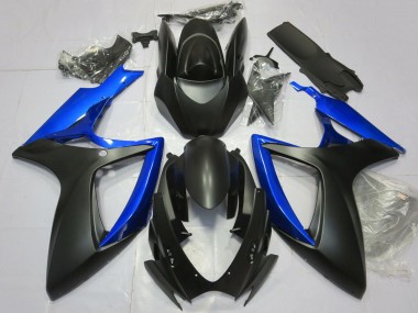Best 2006-2007 Suzuki GSXR 600 / GSXR 750 Motorcycle Fairing - Blue Matte Black UK
