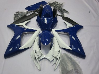 Best 2006-2007 Suzuki GSXR 600 / GSXR 750 Motorcycle Fairings - Blue White Black UK