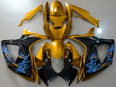 Best 2006-2007 Suzuki GSXR 600 / GSXR 750 Motorcycle Fairings - Gold Black Blue UK