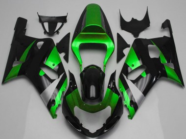 Best 2001-2003 Suzuki GSXR 600 / GSXR 750 Motorcycle Fairing - Green Silver Glossy Black UK
