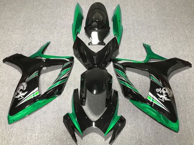 Best 2006-2007 Suzuki GSXR 600 / GSXR 750 Motorcycle Fairings - Green Glossy Black UK