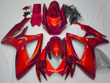 Best 2006-2007 Suzuki GSXR 600 / GSXR 750 Motorcycle Fairings - Glossy Red Plain UK