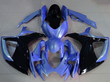 Best 2006-2007 Suzuki GSXR 600 / GSXR 750 Motorcycle Fairings - Light Blue Glossy Black UK