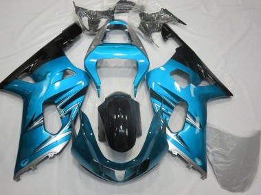 Best 2001-2003 Suzuki GSXR 600 / GSXR 750 Motorcycle Fairings - Light Blue Silver Glossy Black UK