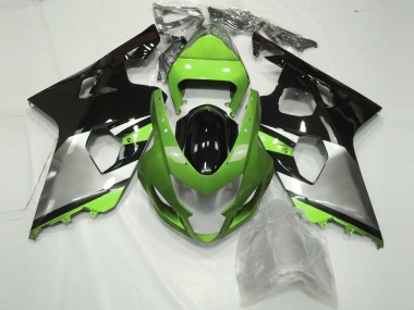 Best 2004-2005 Suzuki GSXR 600 / GSXR 750 Motorcycle Fairings - Green Silver Glossy Black UK
